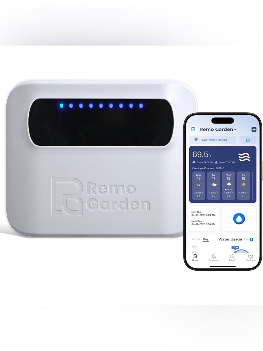 Smart Sprinkler Controller – 8 Zone WiFi Irrigation Controller with App, Weather